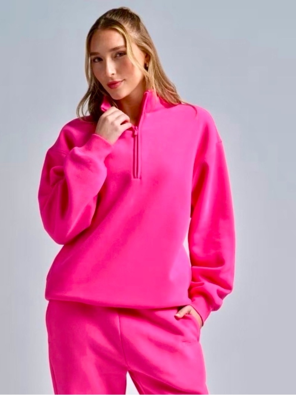 Comfrt Hot Pink Quarter Zip